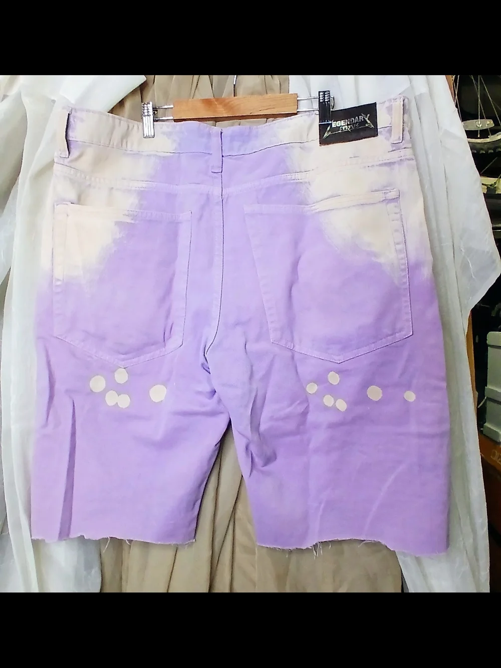 Legendary Whitetails Purple and White Dip-Dye Distressed Jean Shorts